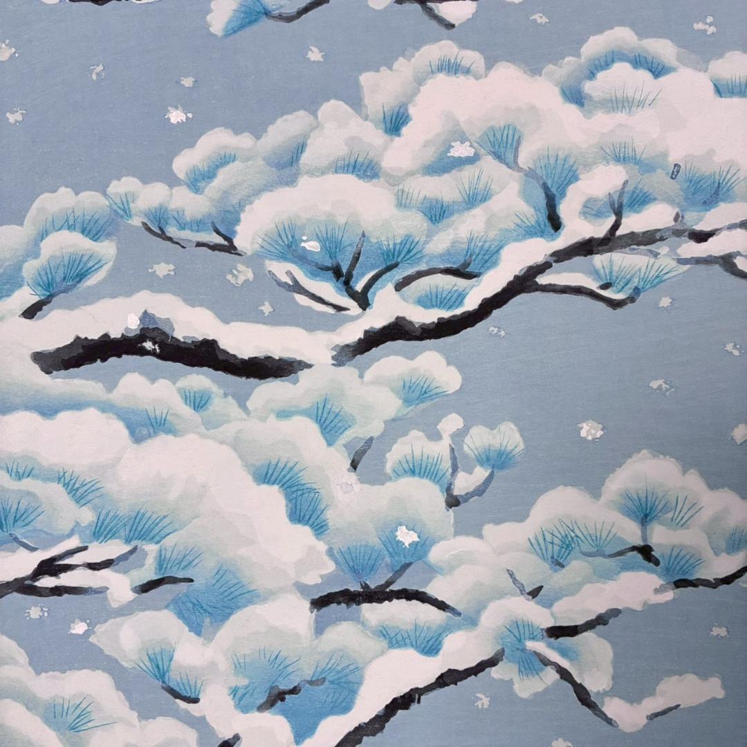 東山魁夷「雪月花・瑞雪」木版画 朱印有 アダチ版画研究所 昭和を代表する日本画家