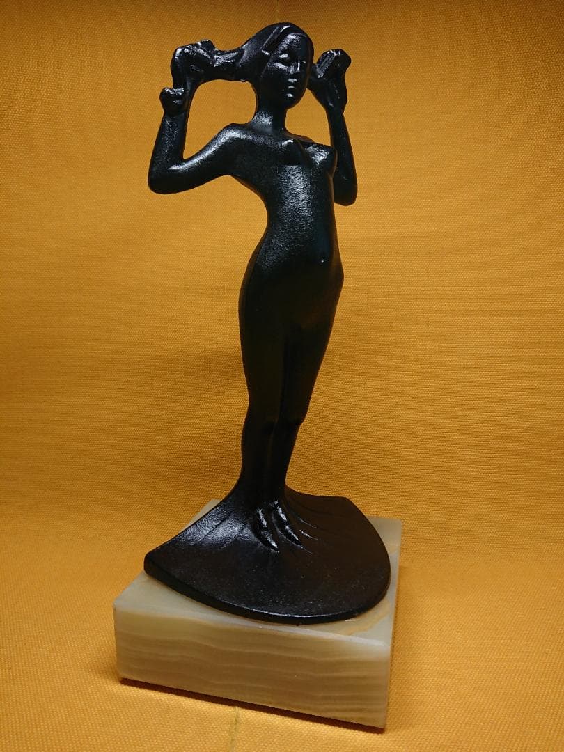 人形　金属　天然石　オブジェ　置物　インテリア　工芸品　美術品　A3168