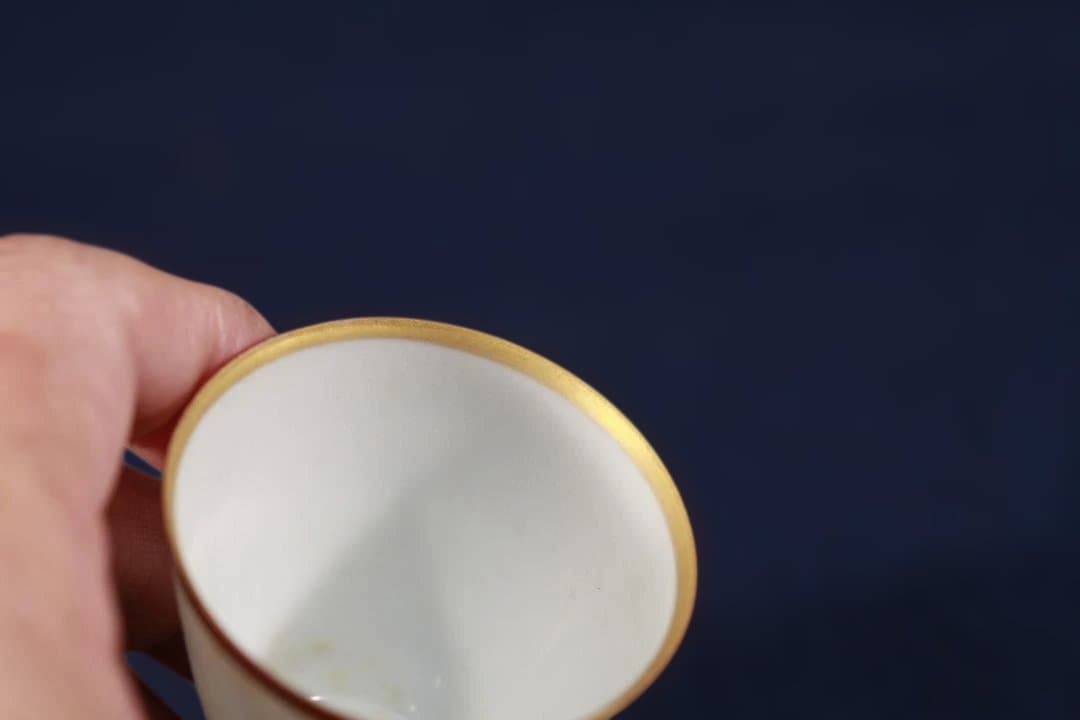 699　古伊万里金赤輪線文様盃　無傷美品　明治