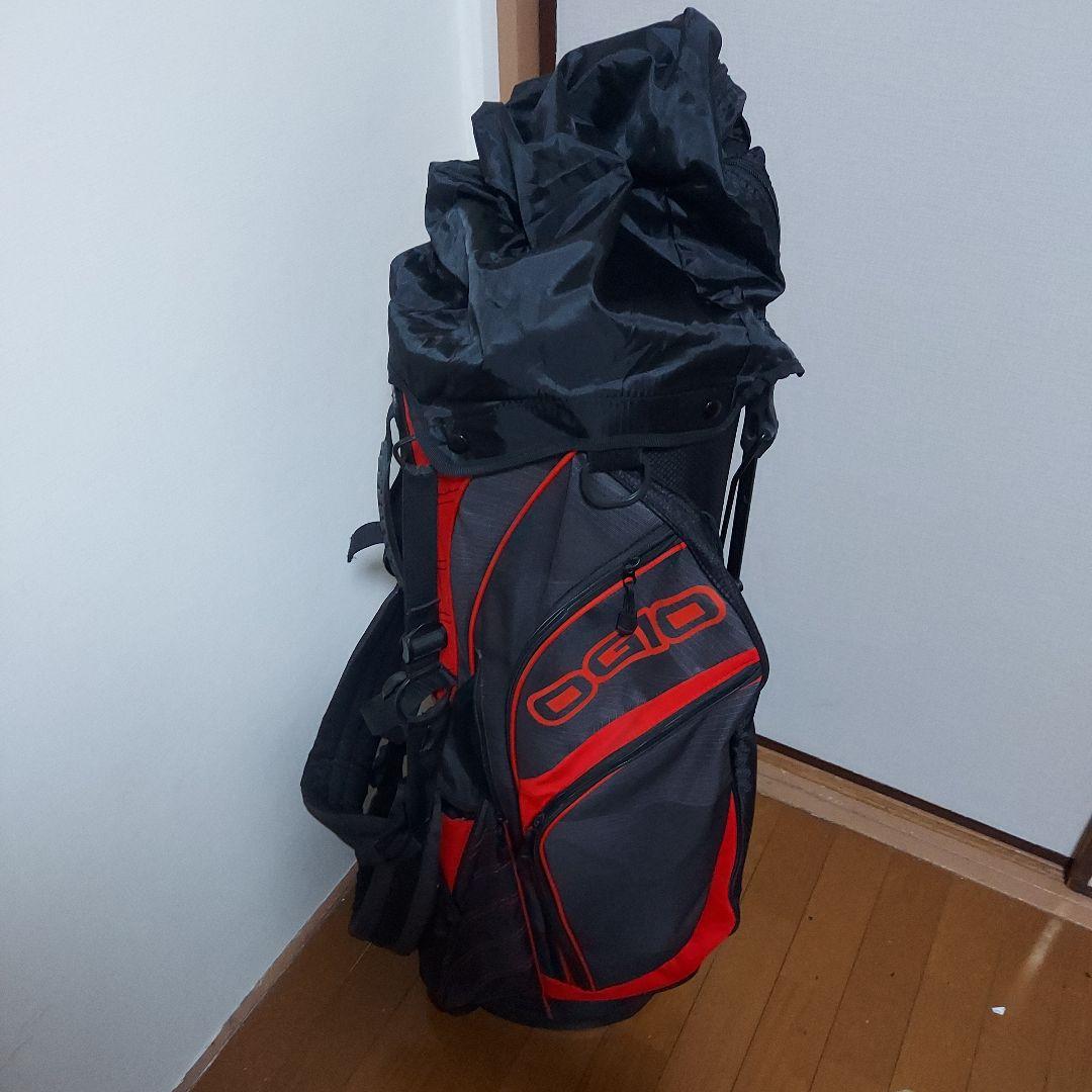 OGIO キャディバッグ 黒/赤 防水カバー付き