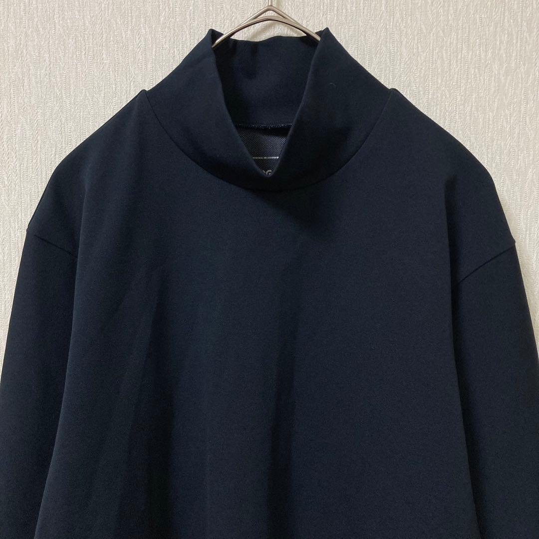 【美品】PGG パーリーゲイツ モックネック 長袖シャツ ロゴ ブラック 4