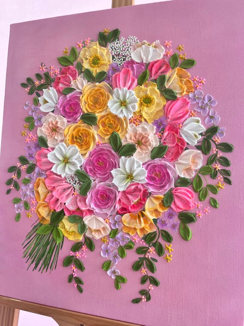 花束 花束の絵 ブーケ 花の絵 花 ブライダル パネルアート 壁掛けアート