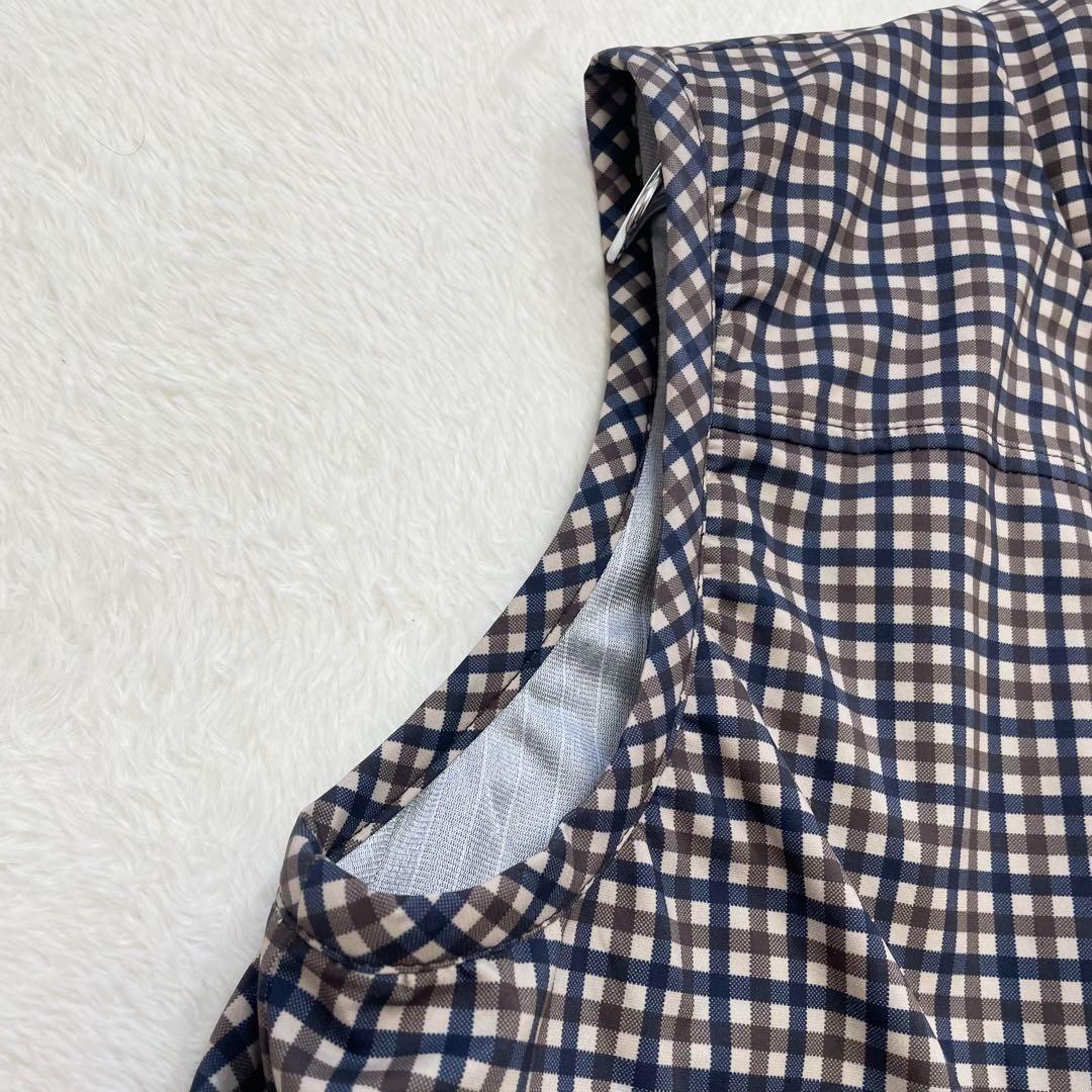 【美品】ジャックバニー　ナイロンジップアップベスト　チェック柄　ゴルフ（183）