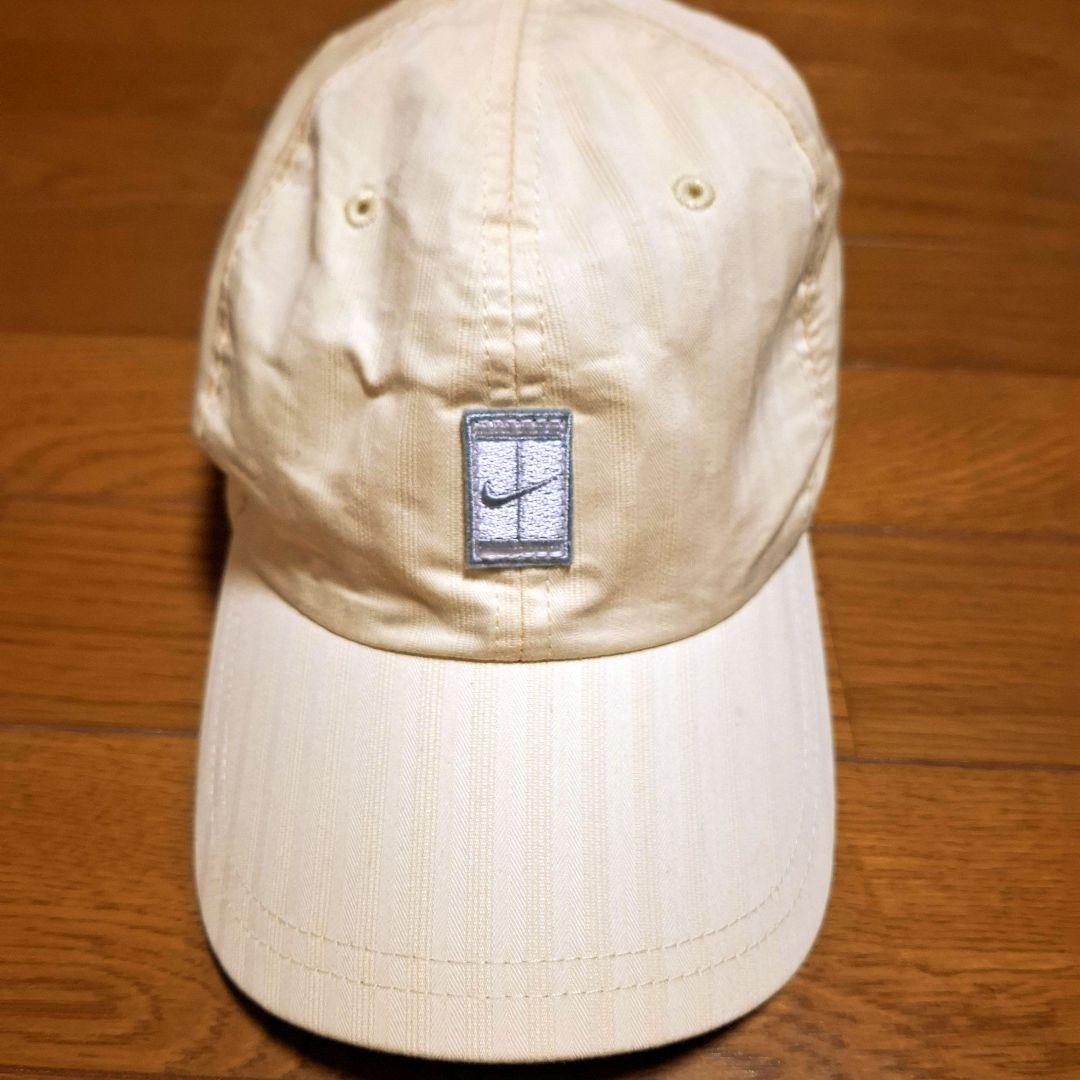 NIKE 00sヴィンテージテニスキャップ コートロゴ刺繍クリームイエロー