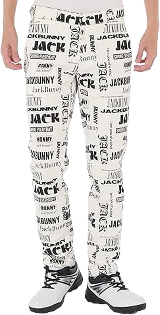 新品【Jack Bunny】ロングパンツ ジャージツイル・マルチロゴ柄