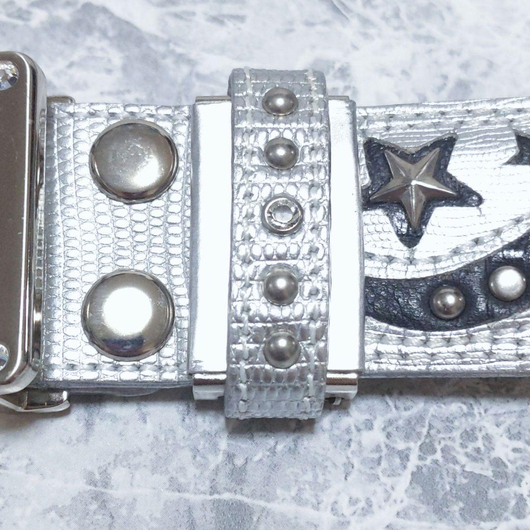 BELT FACTORY ゴルフマーカー付き ベルト スワロフスキー シルバー