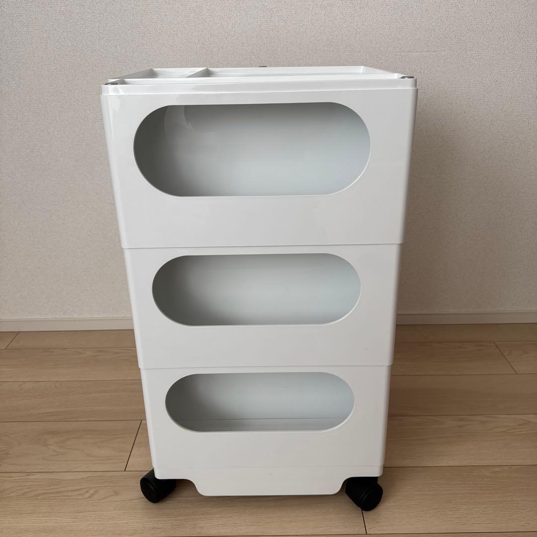 直接引取【美品】B-LINE ボビーワゴン 3段5トレイ ホワイト　正規品