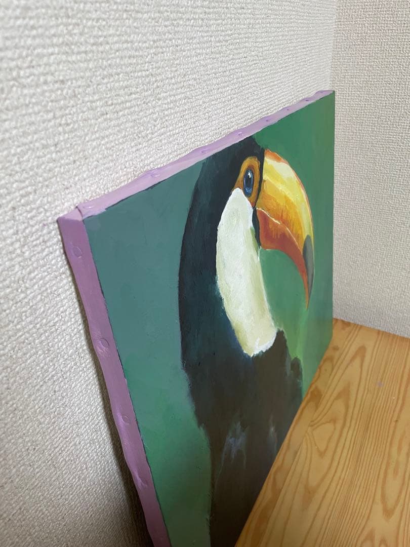 オオハシ　原画　油絵　アート　手描き