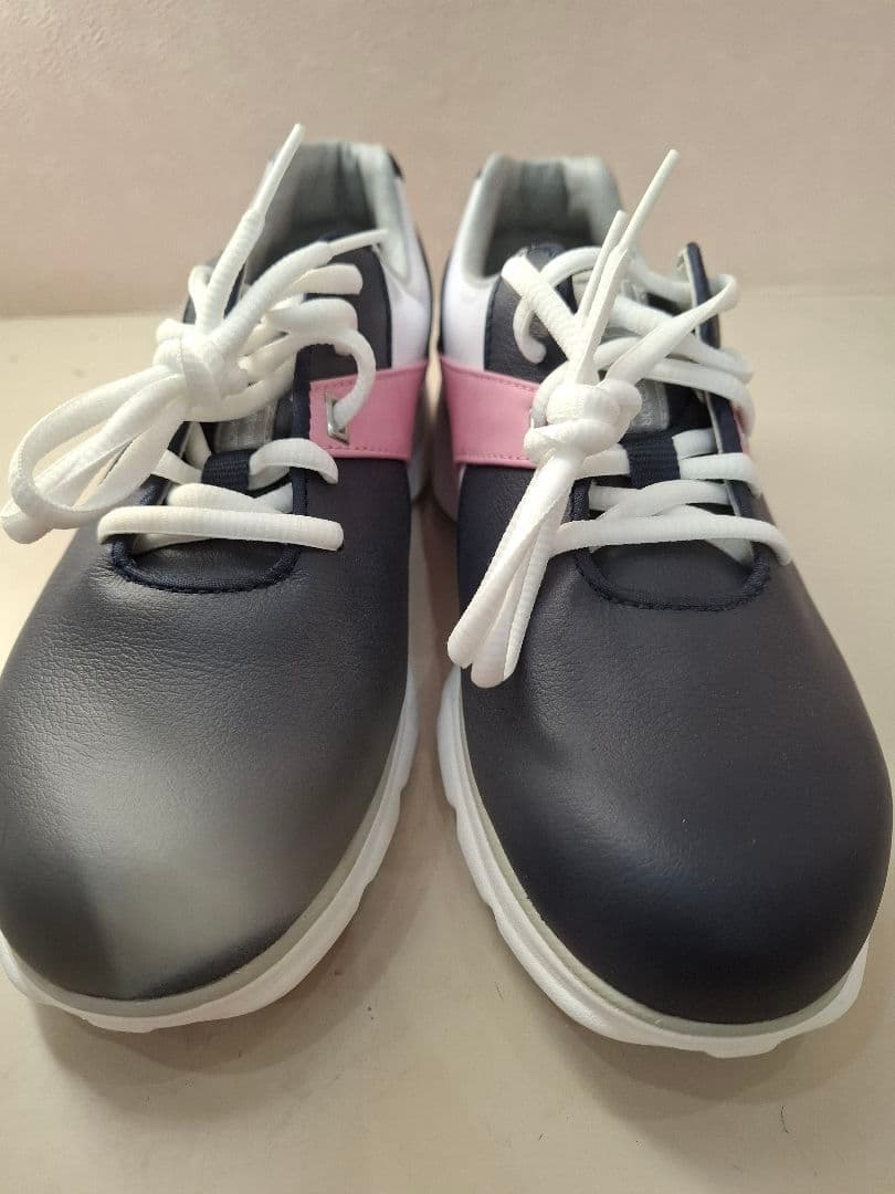 FootJoy PRO SL 女性用ゴルフシューズ ネイビー/ピンク　23.5