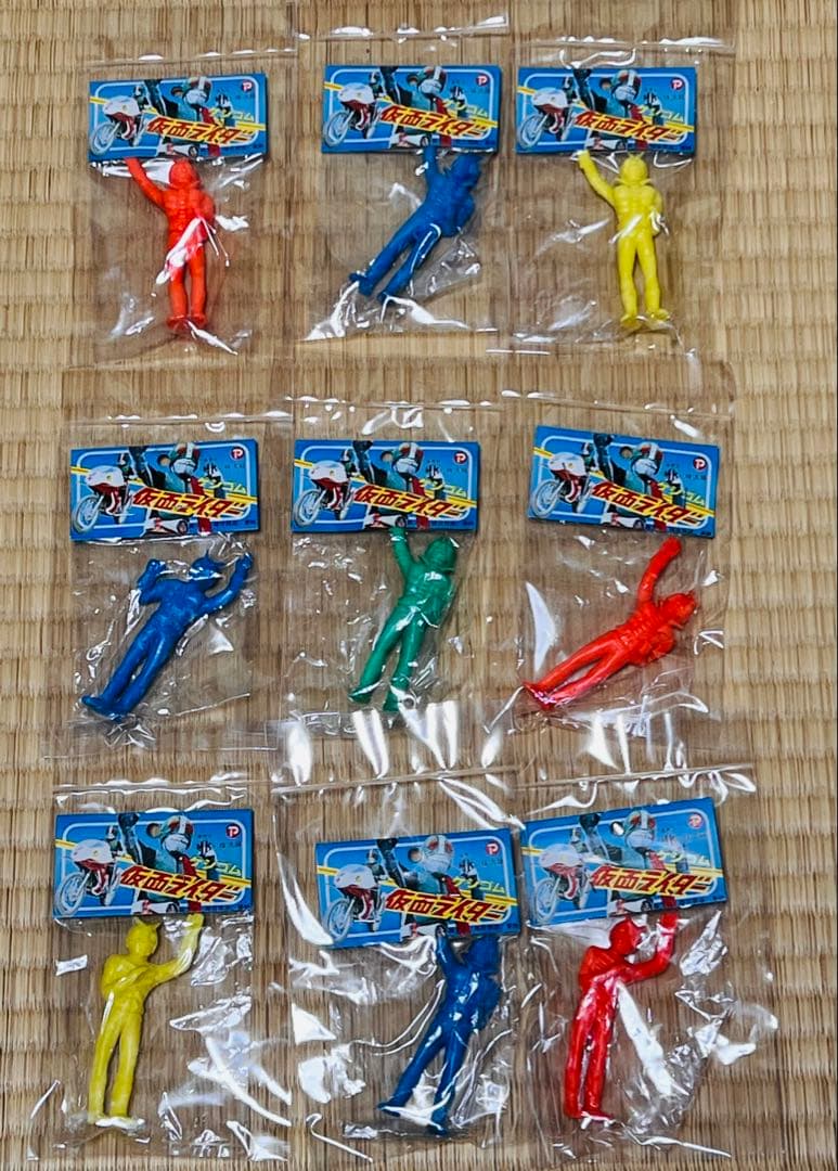 貴重★当時★9体★仮面ライダー　ストロンガー　消しゴム　約9cm 丸越★駄菓子屋