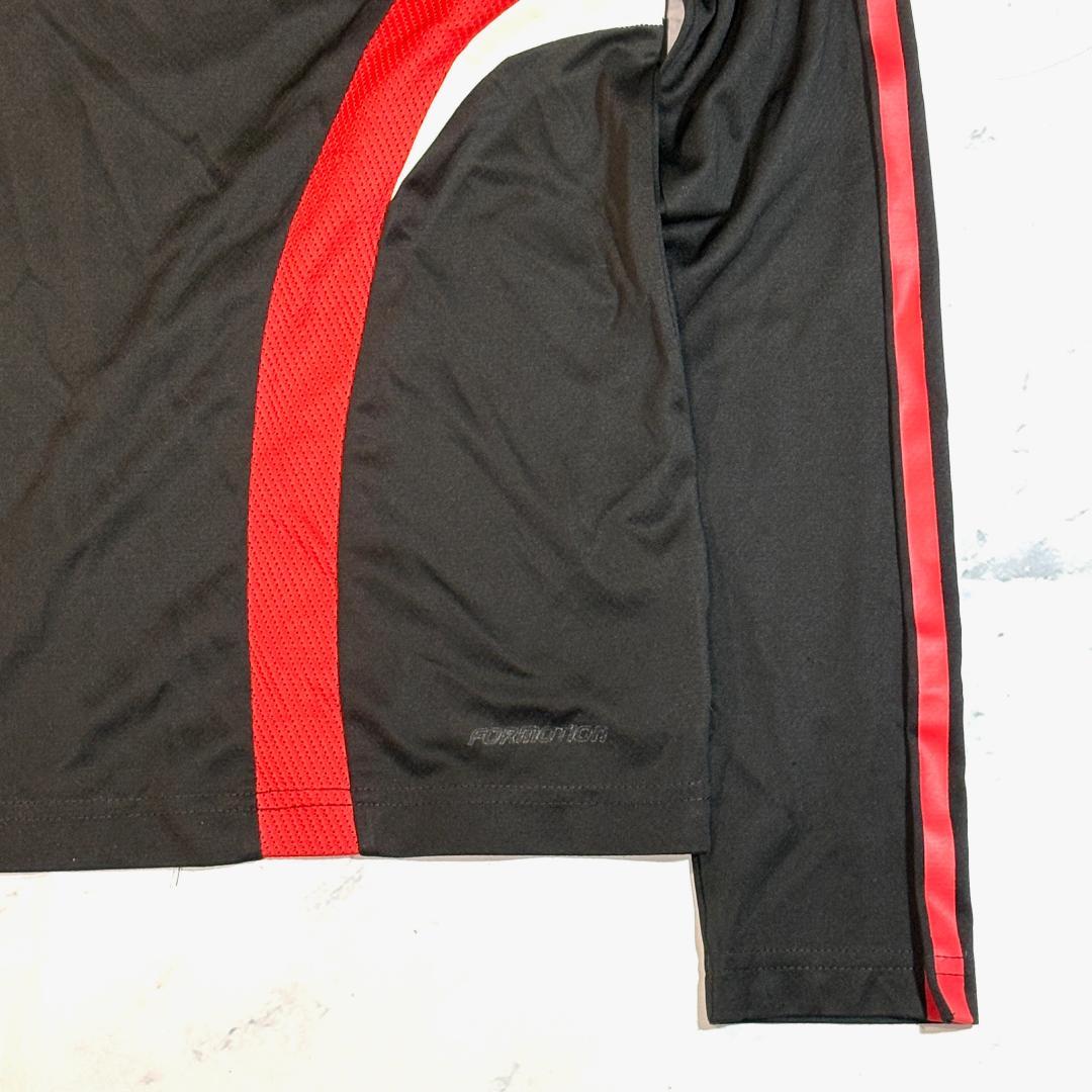 adidas アディダス ACミラン 長袖 ジャージ 黒 赤 スポーツ サッカー
