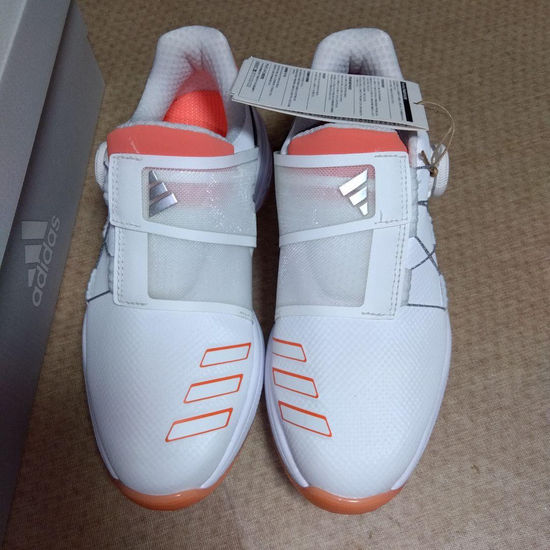 adidas BOAゴルフシューズ 【２３㌢】ホワイト/オレンジ 新品未使用