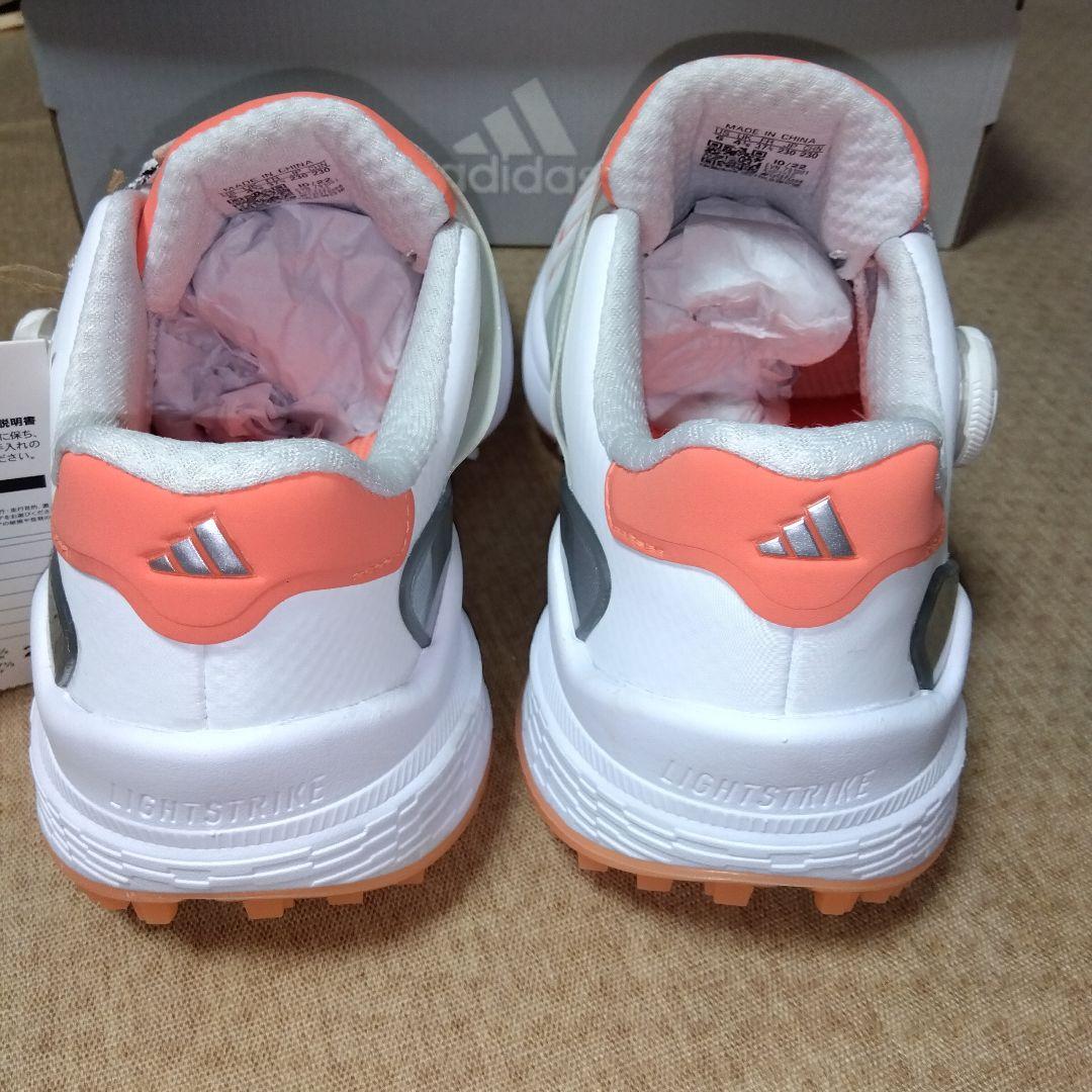 adidas BOAゴルフシューズ 【２３㌢】ホワイト/オレンジ 新品未使用