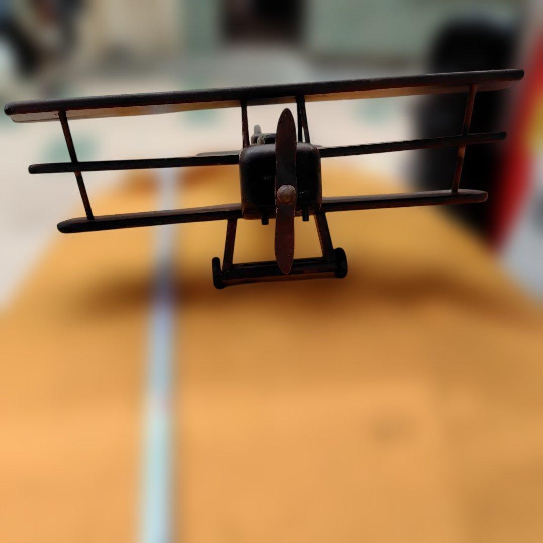 木製三葉機昭和レトロ34センチ