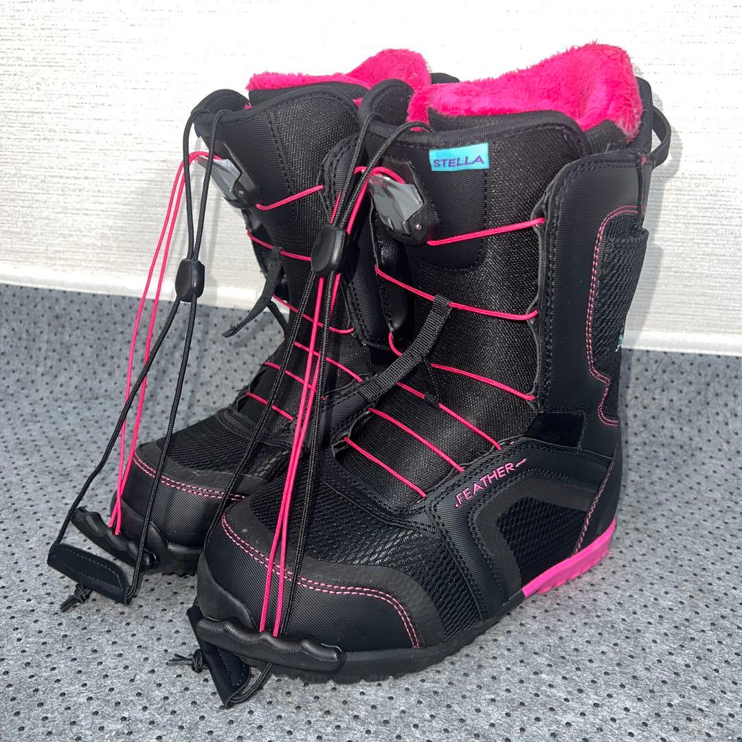 数回使用 レディース 24cm STELLA FEATHER スノーボードブーツ