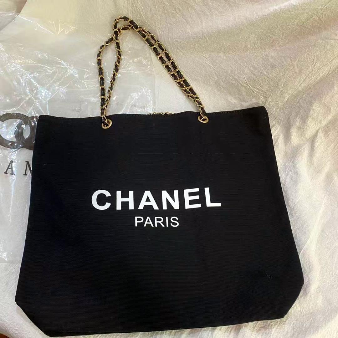 CHANEL 黒 トートバッグ キャンバス　ノベルティ