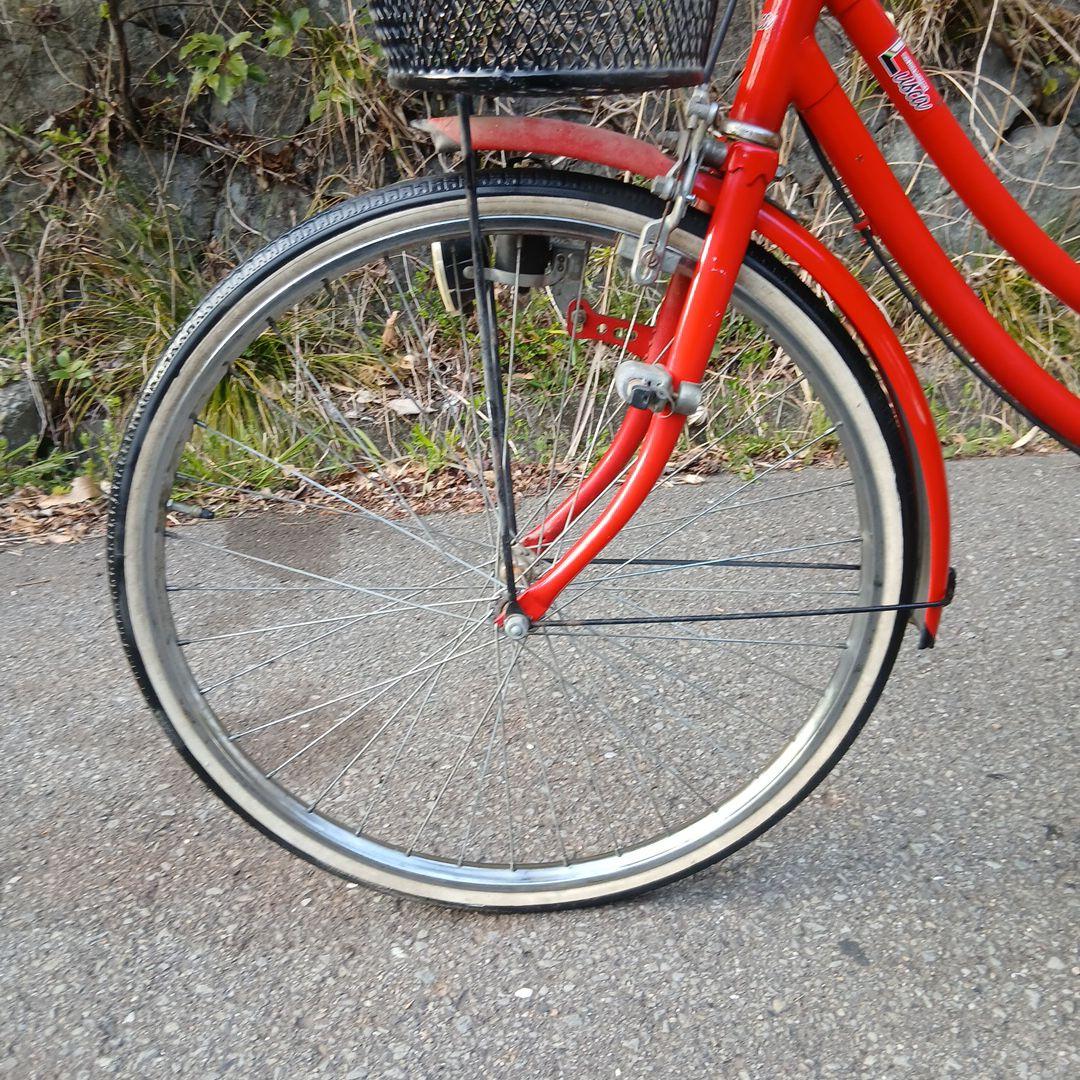 昭和レトロ 　当時物　自転車　26インチ　レッド　リアパンク　有料で交換します