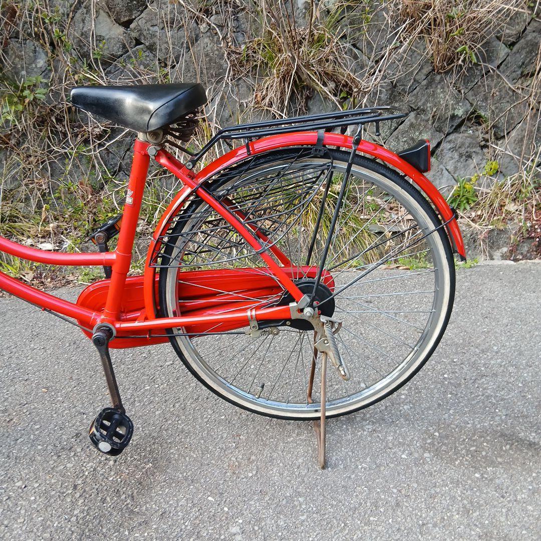 昭和レトロ 　当時物　自転車　26インチ　レッド　リアパンク　有料で交換します
