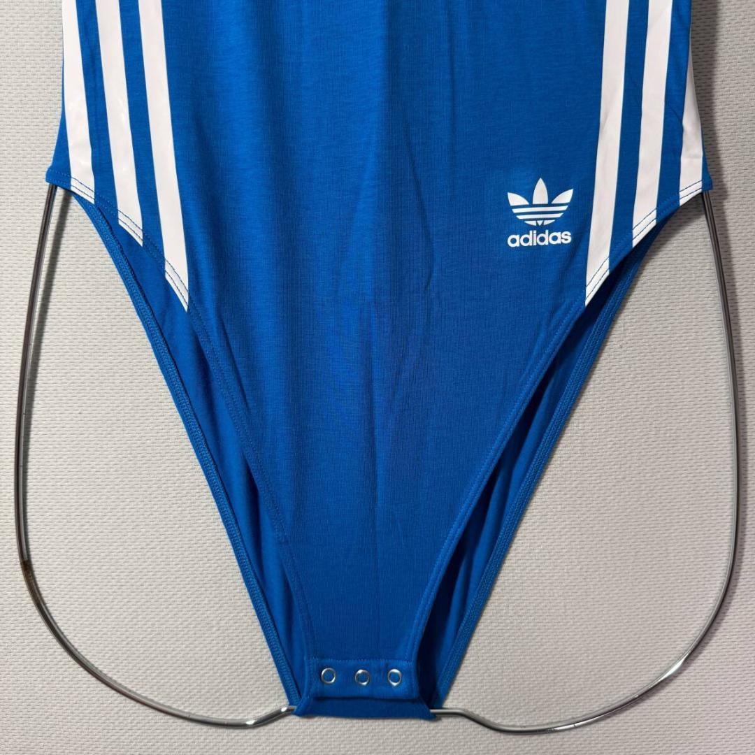 adidas ボディスーツ レオタード コットン Blue 海外M