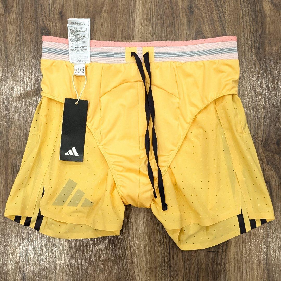 ■adidas ADIZERO Pro Elite Promo ショーツ 黄S■