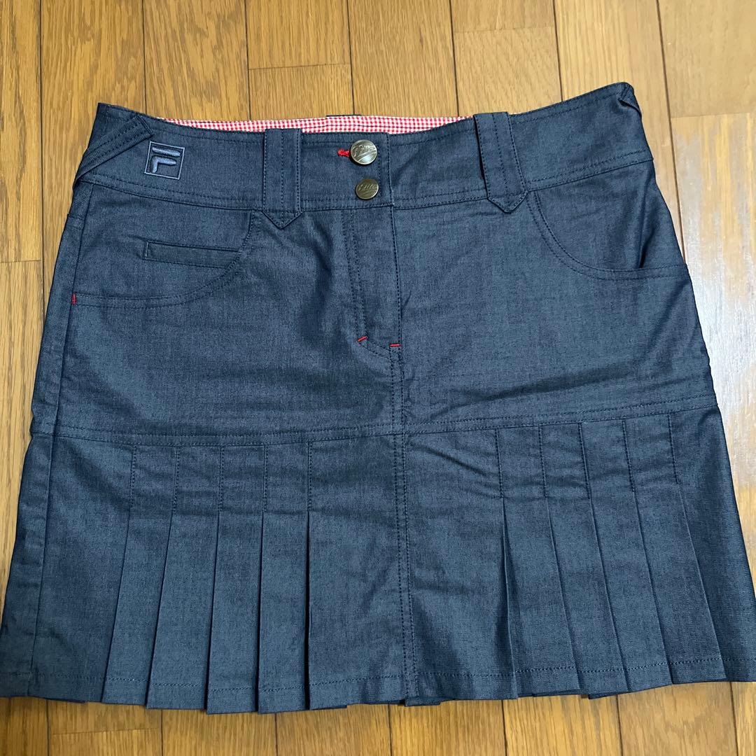 未使用★FILA ゴルフスカート　Ｌサイズ デニム　ストレッチ　プリーツ