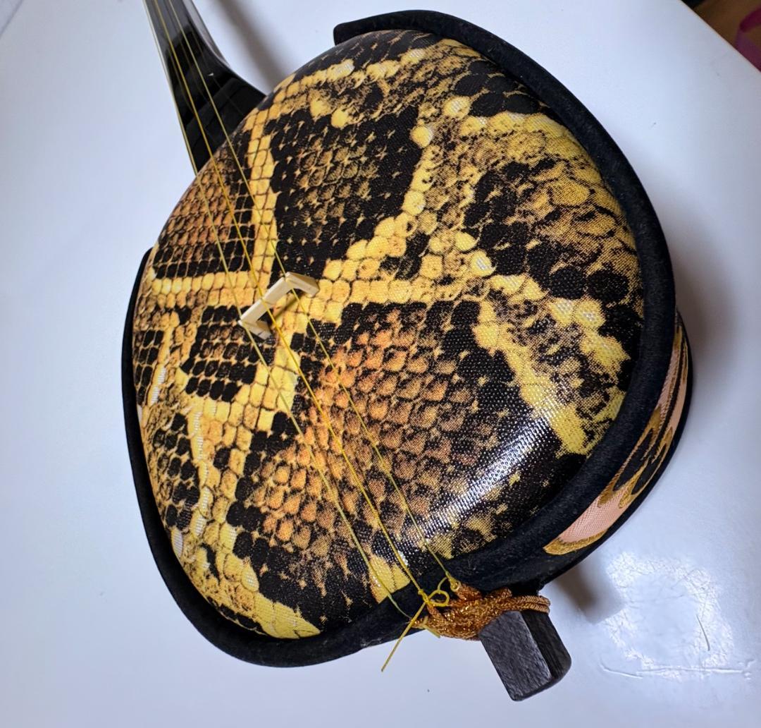 Ｙ【中古品】初心者向け！三線 《扱いやすい人工革製》ケース付き 沖縄 S