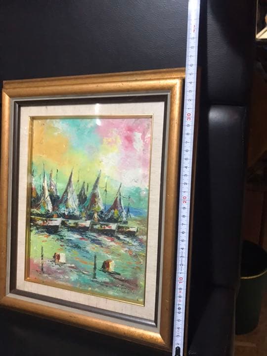 絵画 油絵、帆船油絵、、油絵