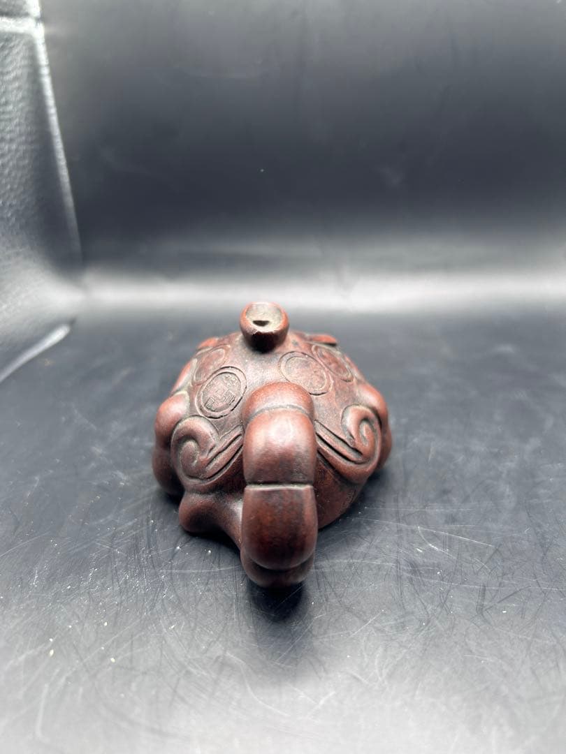 【稀少・19世紀】中国古玩 釉薬石器 カエル 水差し 海外オークション実績あり