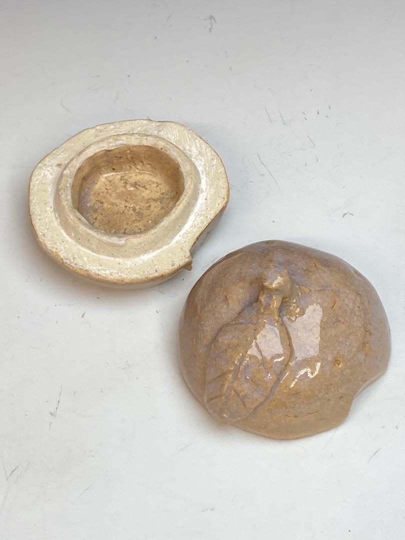 十一代 坂高麗左衛門 作 萩焼橙香合 共箱 茶道具 香道具