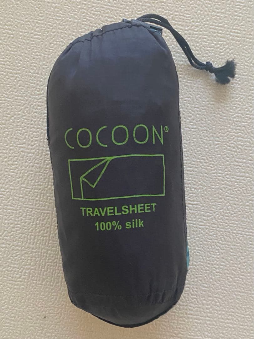 COCOON トラベルシーツ 100% シルク チェック柄
