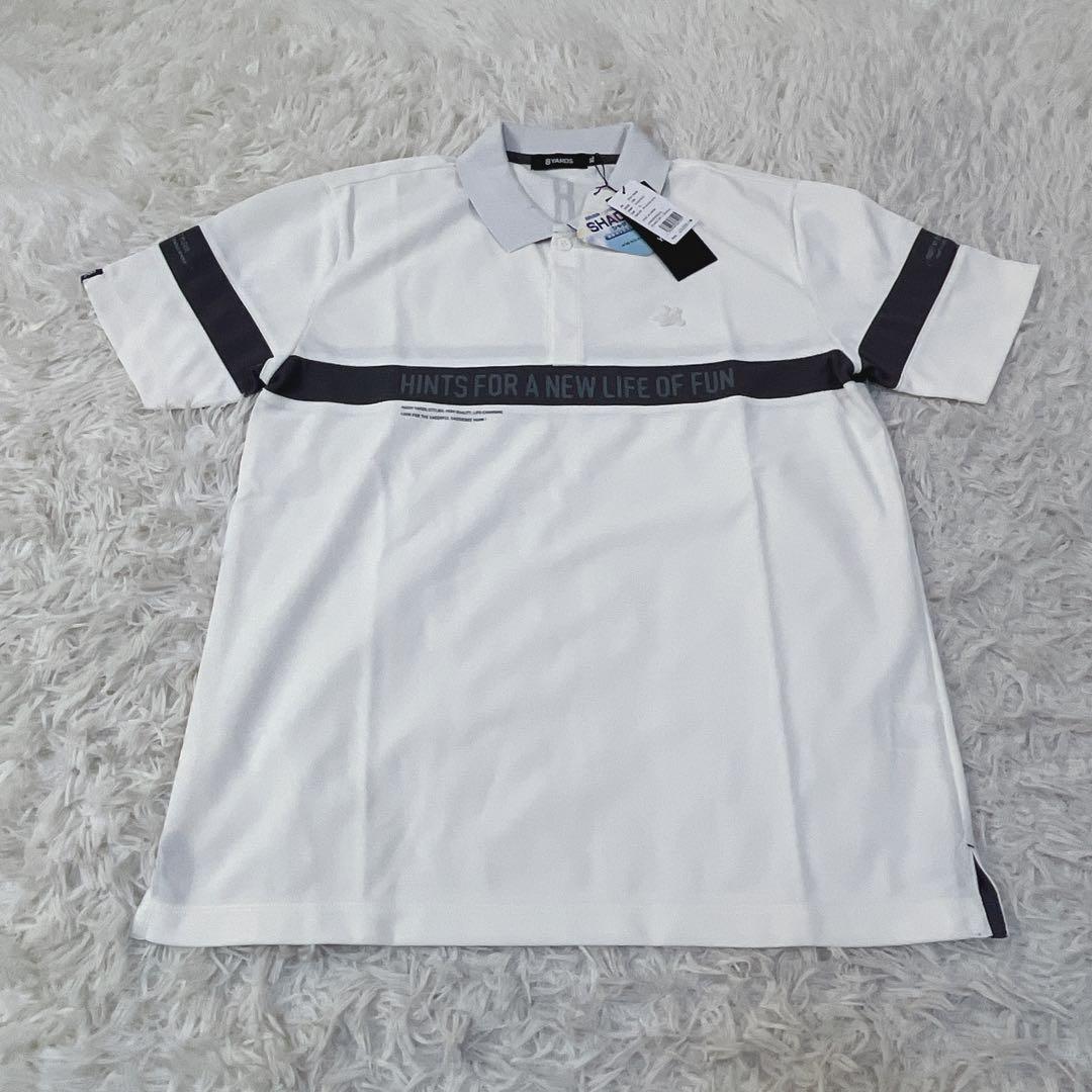 新品　ハチヤーズ 8YARDS ハチヤーズゴルフ　ポロシャツ　ホワイト　Lサイズ