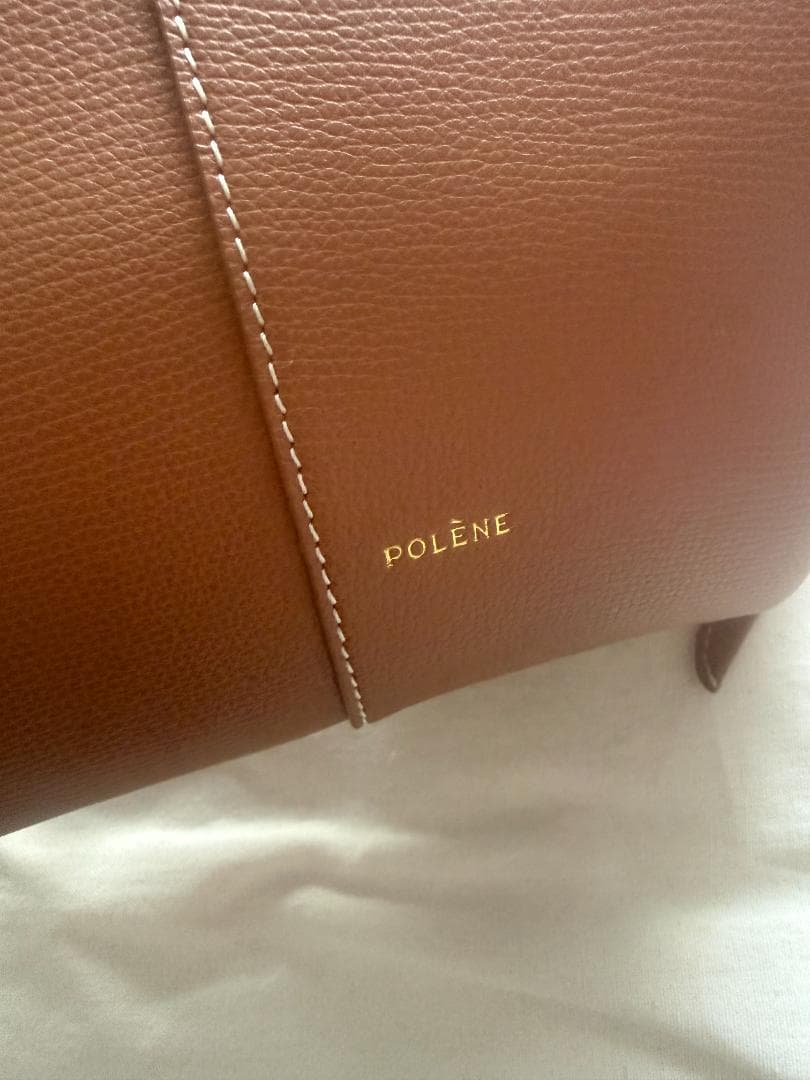 POLÈNE Cyme Mini ブラウンレザー トートバッグ