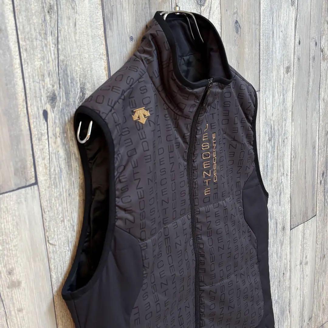 デサント　DESCENTE GOLF 中綿　ベスト 総柄　ジップアップ　M