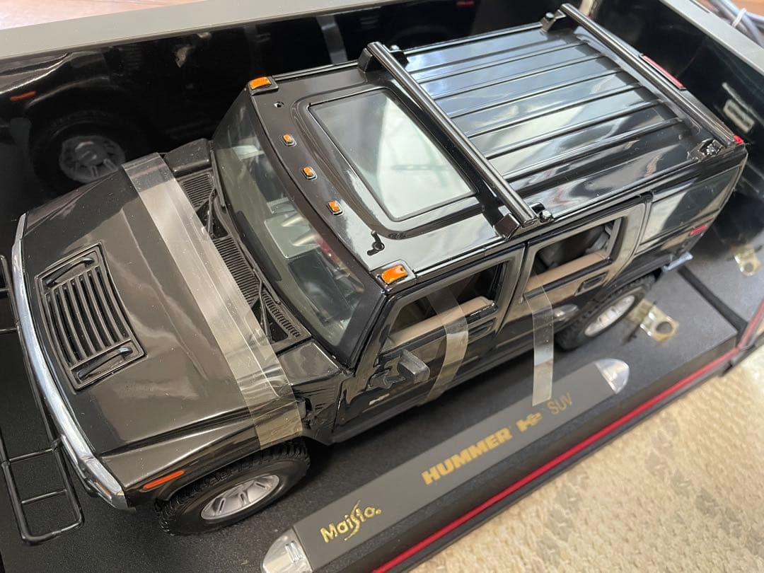 【未展示・美品】マイスト 1/18 ハマー H2 SUV ブラック（外箱あり）
