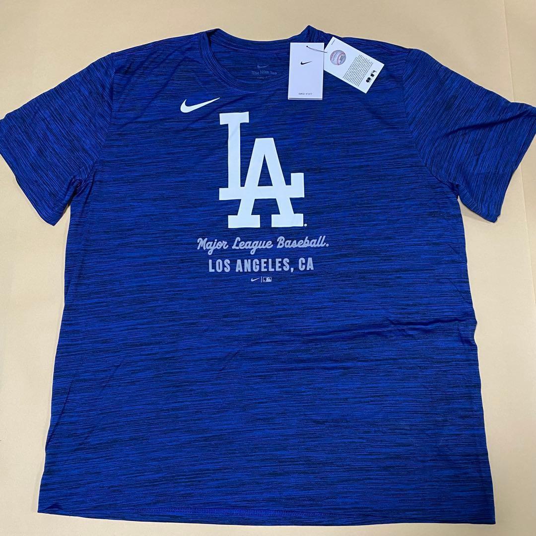 XL　ドジャース　ドライTシャツ ナイキ　大谷翔平　山本由伸　ネイビー