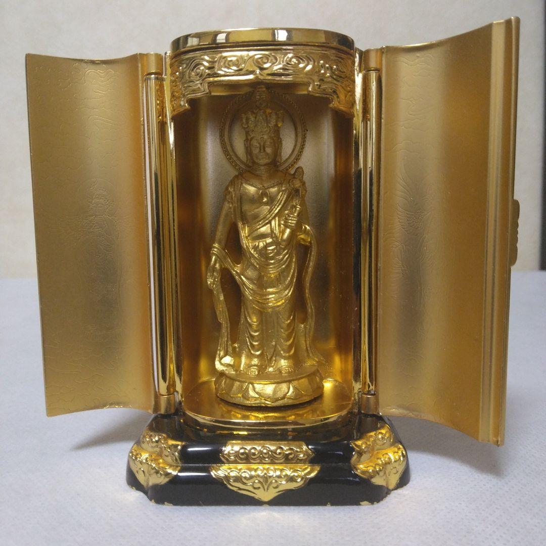 仏像 〔真如苑〕 厨子菩薩 金メッキ 金属工芸