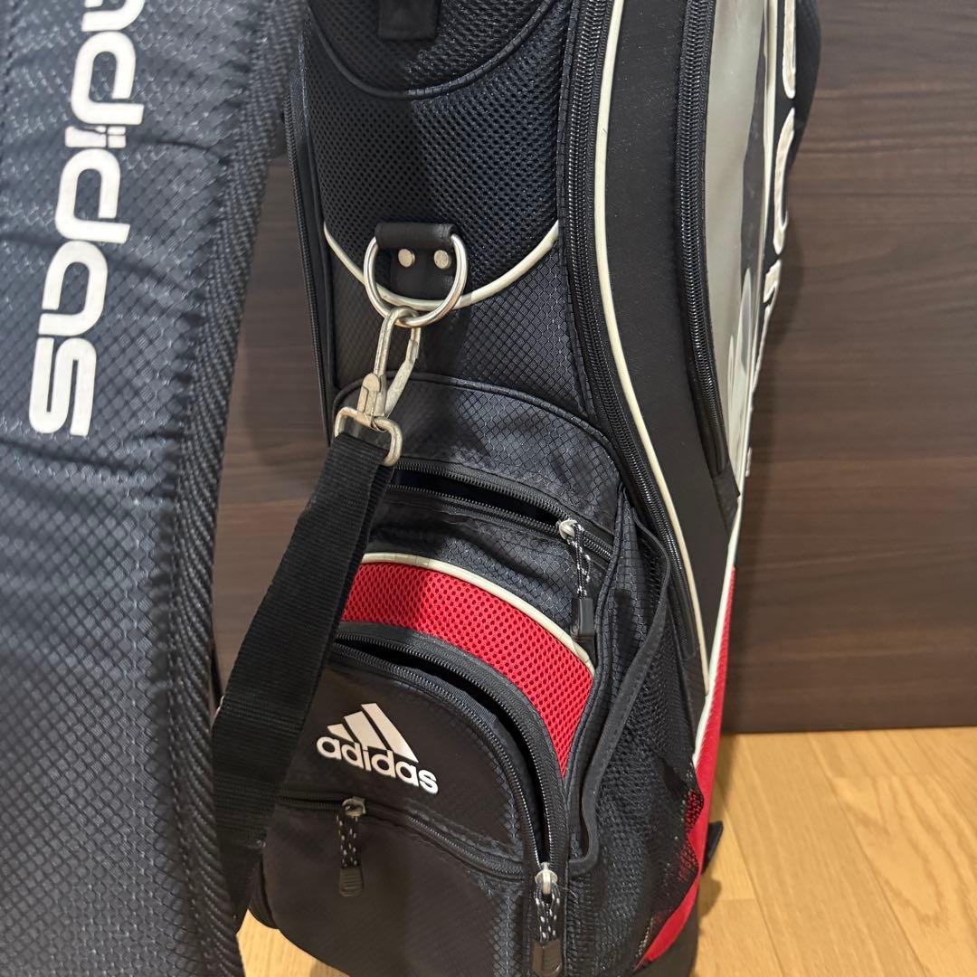 adidas キャディバッグ ゴルフバッグ ブラック/レッド