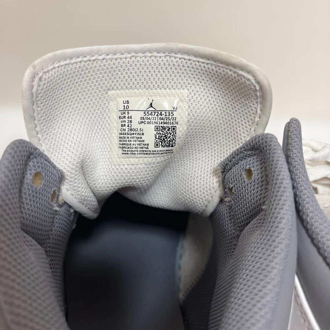 美品NIKE AIR JORDAN 1 MID 28cm ホワイトグレー 使用少