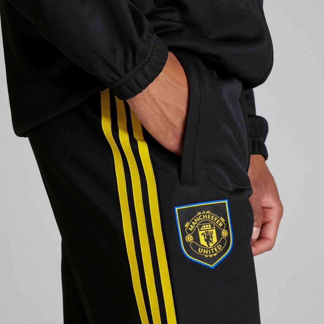 adidas トレーニングパンツ XL 黒/黄色/青
