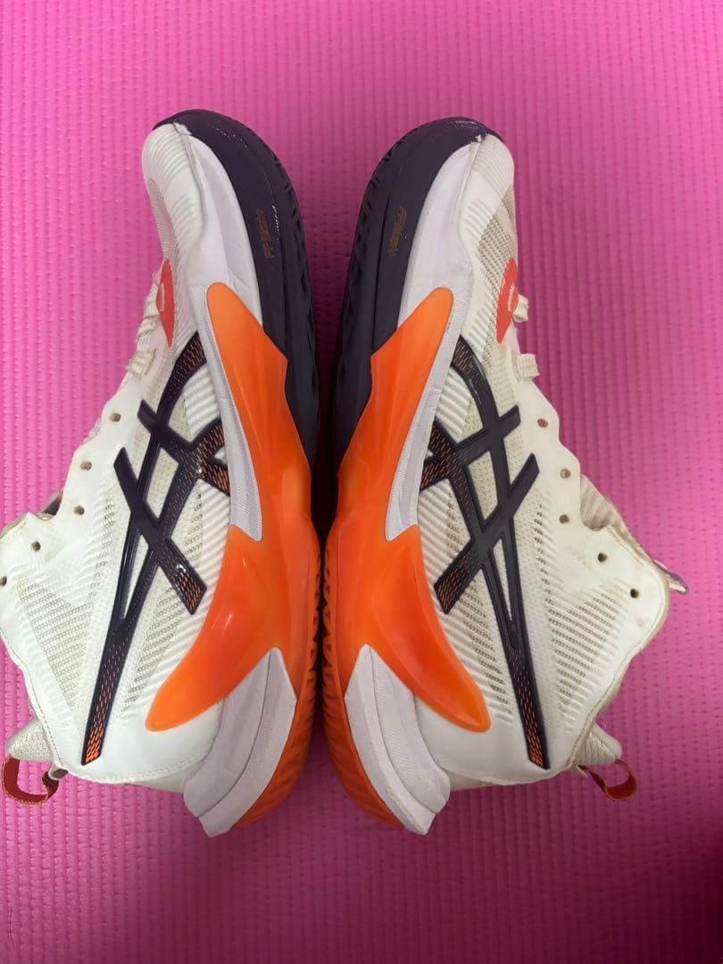 ASICS バレーボールシューズ ホワイトオレンジブラック　メタライズ　27.5