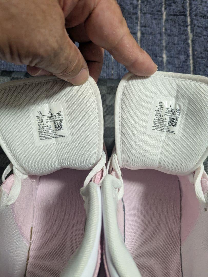 美品 Air Jordan 1 Mid GS Pink White 箱・替え紐付