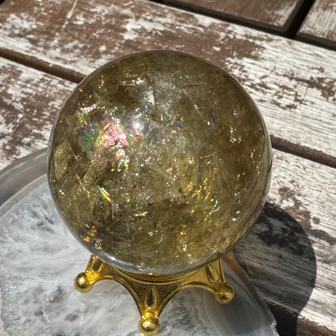 金運アップ！虹が出る◇アイリスシトリン◇丸玉　約42㎜