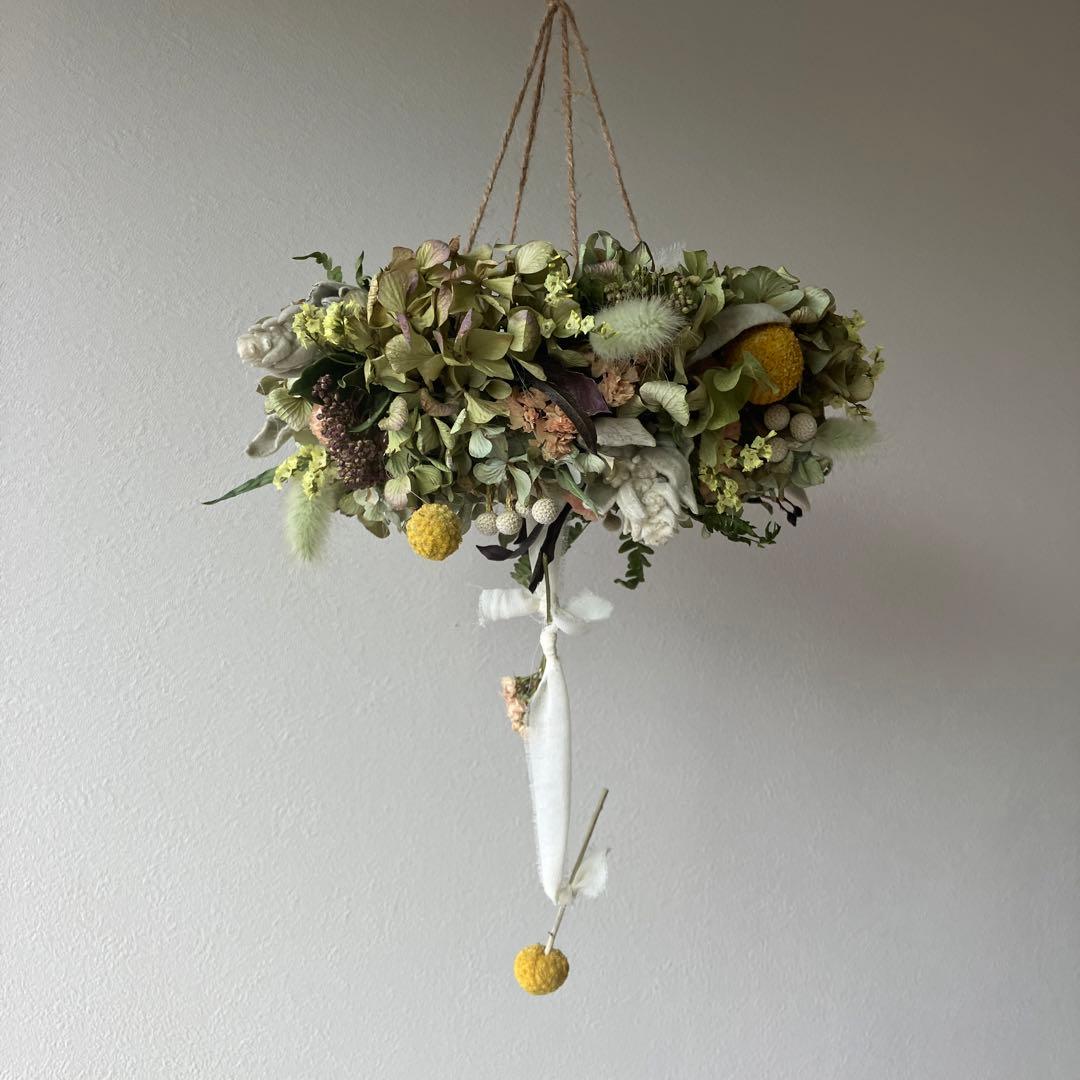 感謝SALE!  アンティーク紫陽花のぽんぽんフライングリース