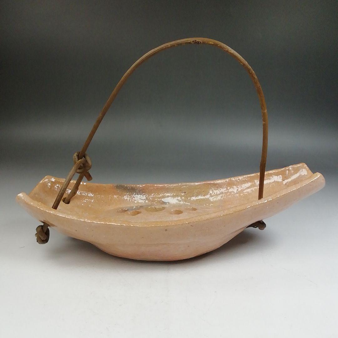 Ｗ４０８　花入　『赤舟　花入』『金井紫晴 造』　共箱　花器　茶道具