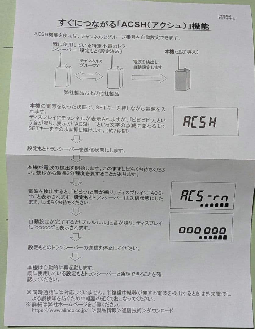 ALINCO DJ-P422W トランシーバー