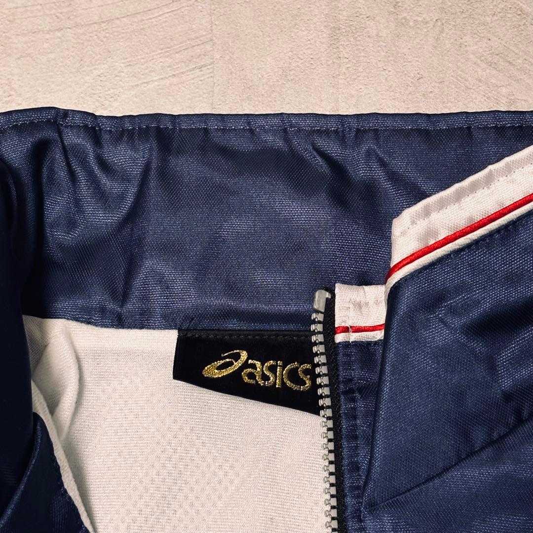 【美品】asics ウインドブレーカー セット 大きめ ネイビー スポーツ 陸上