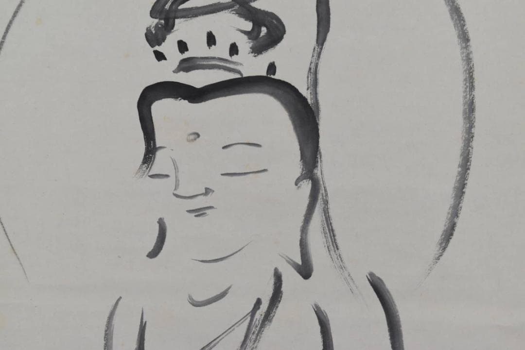 一路/観音画賛/仏事掛/佛事掛/掛軸/名家伝来/AA-768