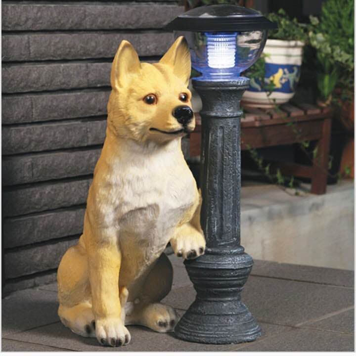 ご帰宅を歓迎♪可愛いソーラーライト付柴犬 「タロー」