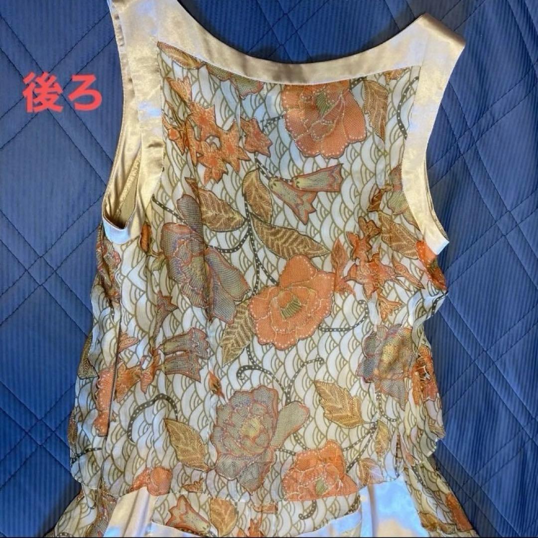 ドレスフランス製ノースリーブ ワンピースKARINA PARIS シルク100%