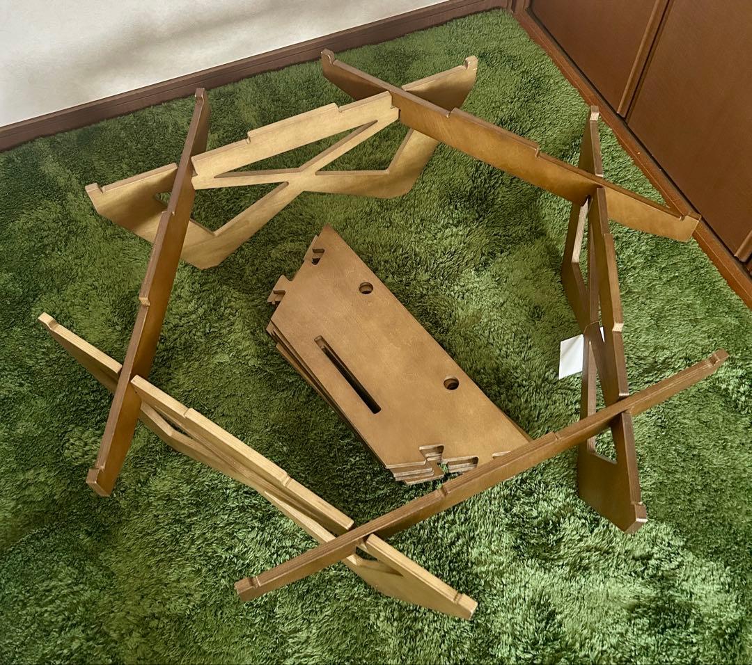 六角形　木製　アウトドアテーブル　ヘキサテーブル